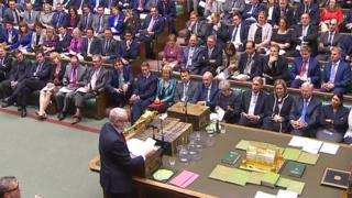 Jeremy Corbyn and Theresa May at PMQs