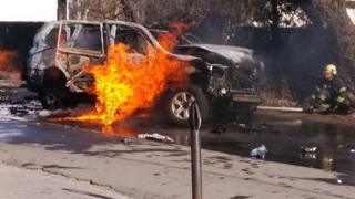 взрыв авто