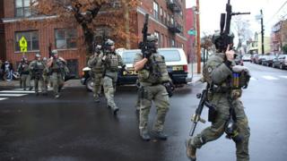 Armed police in Jersey City