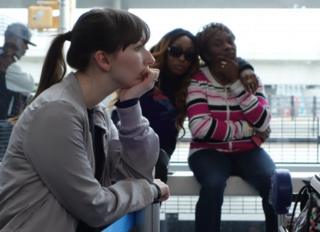 Pasajeros de BA en el aeropuerto JFK de Nueva York