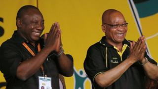Cyril Ramaphosa, left, was the deputy president to Jacob Zuma