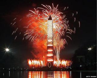 Washington Monument at the turn of the millennium