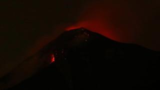 Fuego volcano pictured after it erupted violently