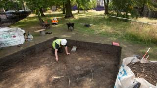 Archaeological site at the Palace of Holyrood House