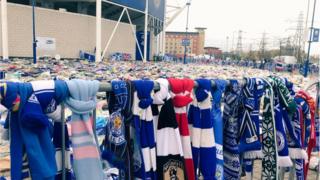 Tributes left near the stadium