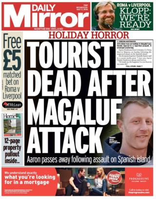 Daily Mirror front page Tuesday 2 May