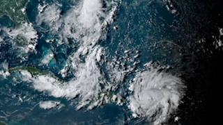 Imagem de satélite mostra chegada de Dorian