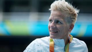 Marieke Vervoort en el podio paralímpico en Brasil