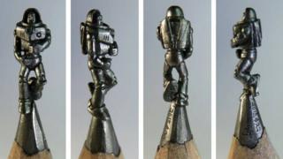 Buzz-Lightyear carved out of the tip of a pencil
