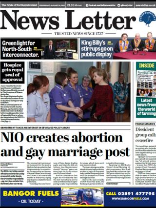 News Letter front page Wednesday 24 January 2018