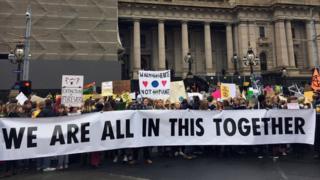 Climate protesters in Melbourne