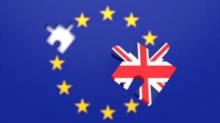 Peça de quebra-cabeça na bandeira da UE