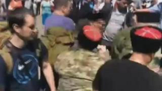 Нападение казаков на Навального