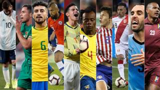 Jugadores de las 10 selecciones sudamericanas.