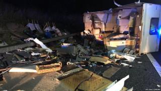 The overturned caravan