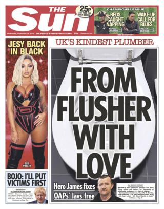 The Sun front page