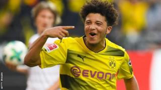 Kinda wa Borussia Dortmund na Uingereza Jadon Sancho