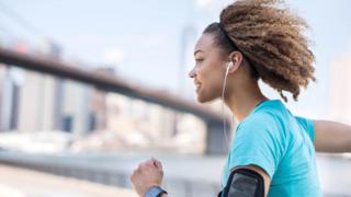 Woman with earphones