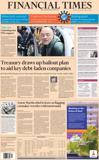 Die Titelseite der Financial Times vom 25. Mai