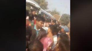 বিজিবির গুলীতে নিহতদের মরদেহ ঘিরে গ্রামবাসীদের বিক্ষোভ। (ফেসবুক থেকে)।
