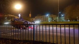 Car on its roof