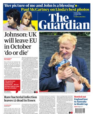The Guardian front page 26/06/19