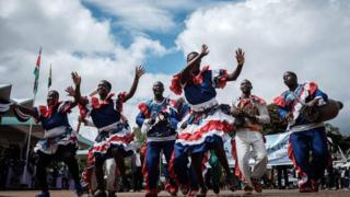In Kenya, performers entertain audiences at the May Day celebrations in the capital, Nairobi on 1 May 2018
