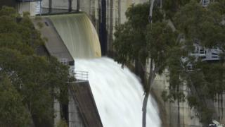Warragamba Dam, on the outskirts of Sydney, Australia