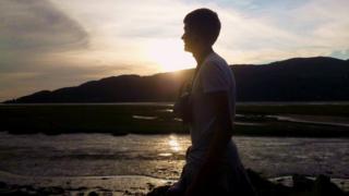 Edward Mallen photographed at sunset