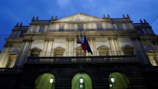 Archive photo of La Scala Theater in Milan, Italy, December 7, 2018