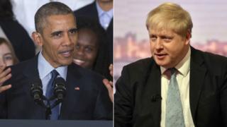 Composite image of Barack Obama and Boris Johnson
