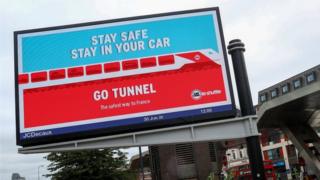 London billboard advertising the Eurotunnel