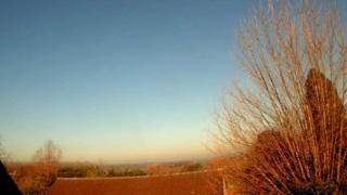 Picture taken from the weather cam in the village of Bishop Sutton in Somerset