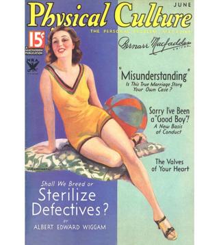 Revista de principios del siglo XX con un artículo titulado "Debemos reproducir o esterilizar a los defectuosos"