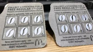 Two McDonald's loyalty cards
