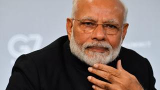 Narendra Modi dalam kesempatan bertemu Donald Trump di Biarritz, Prancis 26 Agustus 2019