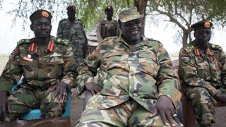 Le chef rebelle sud-soudanais Riek Machar dans un camp en 2014.