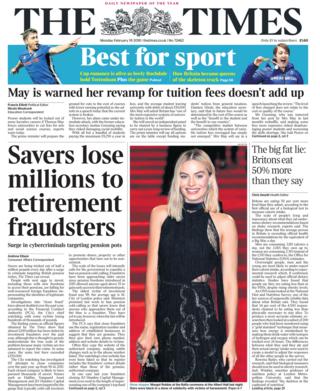 The Times front page
