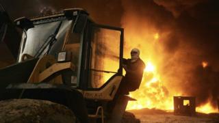 Bombero en Qayyarah