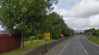 Road with 40mph sign
