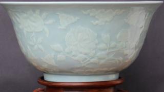 Chinese carved celadon bowl