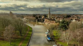 A shot of Abingdon from the air