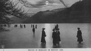 Frozen Rudyard Lake, circa 1910
