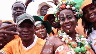 Ivory Coast fans ahead of their 2023 Africa Cup of Nations game against Guinea-Bissau