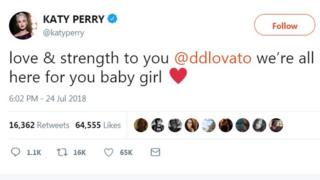 Katy Perry's tweet to Ariana Grande