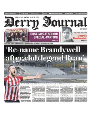 Front page of the Derry Journal