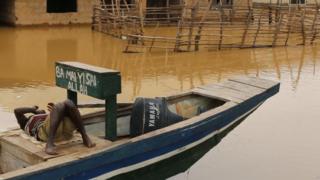 Boat in floods