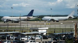 Two Boeing planes are stationed at Kuala Lumpur airport