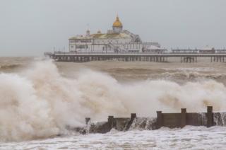 Large waves crashing on the shoreline
