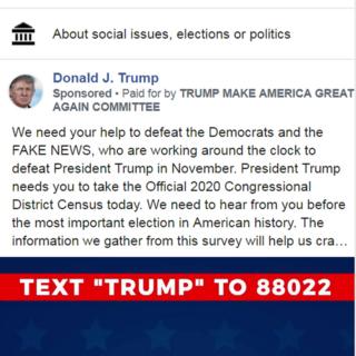 Facebook removes 'deceptive' Trump census ads - BBC News